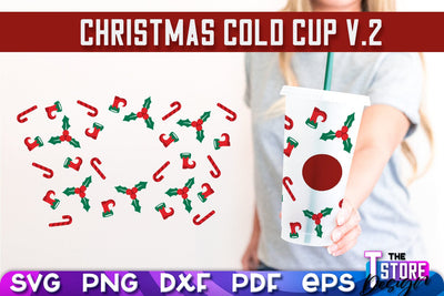 Christmas Cold Cup v.2 | Holidays Cold Cup | Christmas Gifts | Wrap Svg | SVG File SVG The T Store Design 