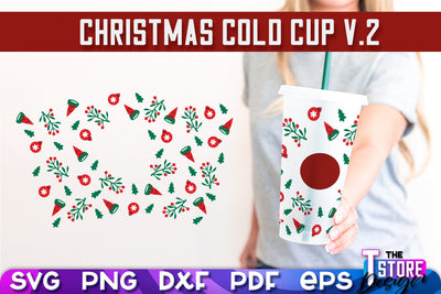 Christmas Cold Cup v.2 | Holidays Cold Cup | Christmas Gifts | Wrap Svg | SVG File SVG The T Store Design 
