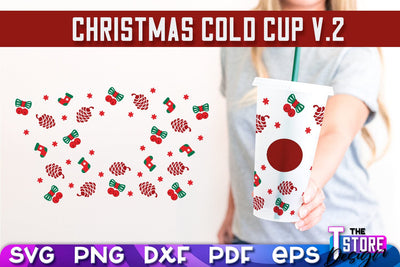 Christmas Cold Cup v.2 | Holidays Cold Cup | Christmas Gifts | Wrap Svg | SVG File SVG The T Store Design 