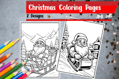Christmas Coloring Pages | Santa Claus Coloring Pages SVG zafrans studio 