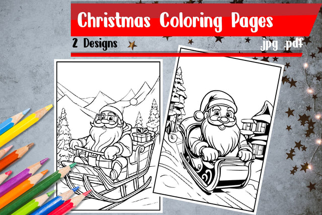 Christmas Coloring Pages | Santa Claus Coloring Pages SVG zafrans studio 