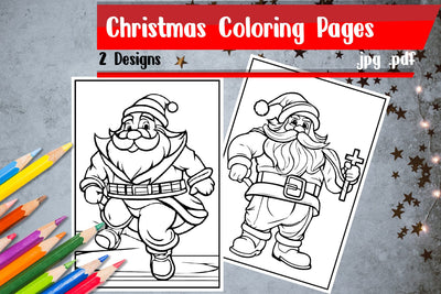 Christmas Coloring Pages | Santa Claus Coloring Pages SVG zafrans studio 