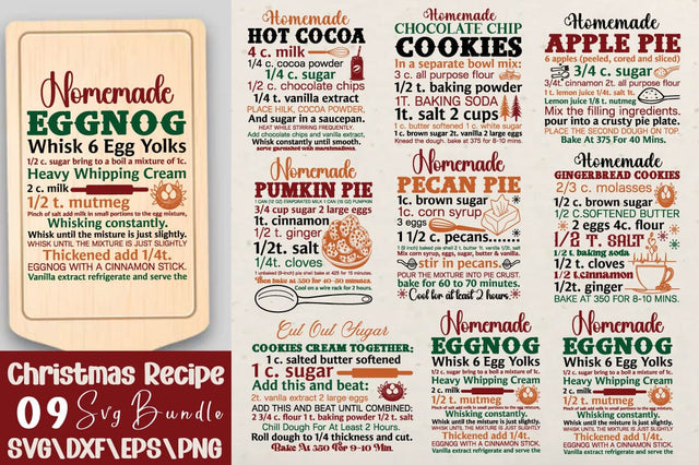 Christmas Cookie Recipe Svg Bundle SVG Angelina750 