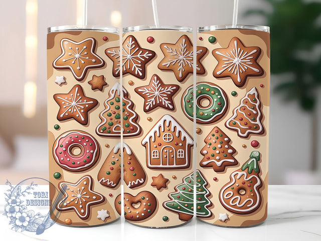 Christmas Cookie Seamless Tumbler, Seamless Gingerbread Design, Holiday Donut Sublimation Art, 20oz Festive Cookie Tumbler, Whimsical Christmas Treat Mug, Cute Holiday Tree Cup, Sweet Star Cookie Wrap Sublimation ToriDesigns 
