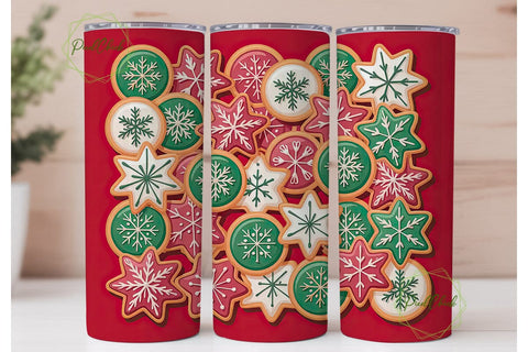 Christmas Cookie Tumbler Wrap Sublimation PixelChick 