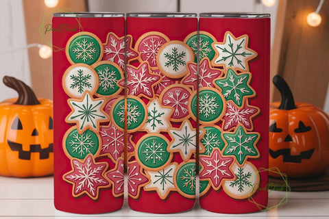Christmas Cookie Tumbler Wrap Sublimation PixelChick 