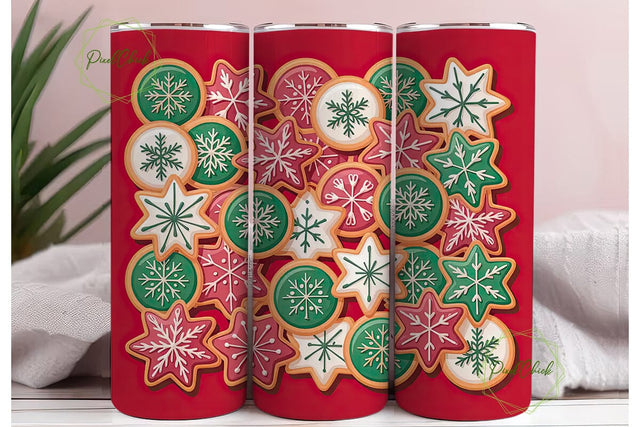 Christmas Cookie Tumbler Wrap Sublimation PixelChick 