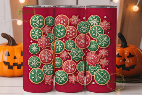 Christmas Cookie Tumbler Wrap Sublimation PixelChick 