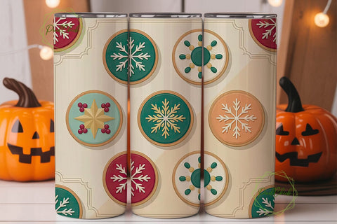 Christmas Cookies 20oz Tumbler Wrap Sublimation PixelChick 