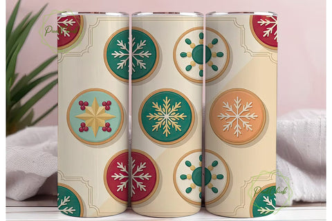 Christmas Cookies 20oz Tumbler Wrap Sublimation PixelChick 