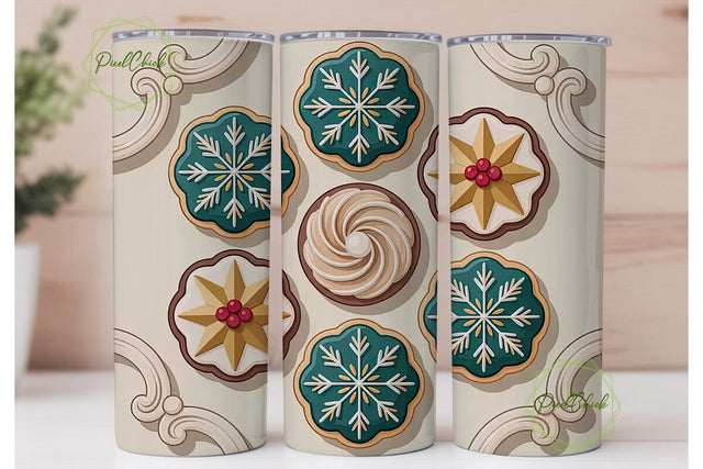 Christmas Cookies 20oz Tumbler Wrap Sublimation PixelChick 
