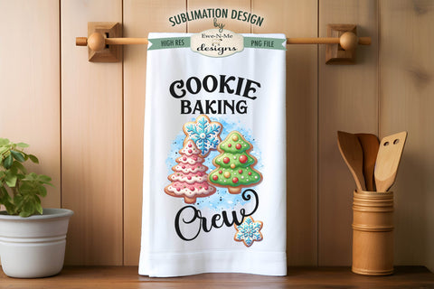 Christmas Cookies - Baking Kitchen Towel Sublimation PNG Sublimation Ewe-N-Me Designs 