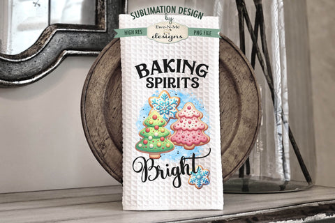 Christmas Cookies - Baking Kitchen Towel Sublimation PNG Sublimation Ewe-N-Me Designs 