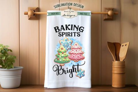 Christmas Cookies - Baking Kitchen Towel Sublimation PNG Sublimation Ewe-N-Me Designs 