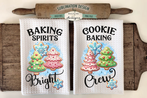 Christmas Cookies - Baking Kitchen Towel Sublimation PNG Sublimation Ewe-N-Me Designs 