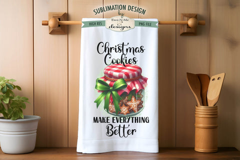 Christmas Cookies in Jars | Kitchen Towel Sublimation Designs Sublimation Ewe-N-Me Designs 