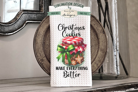 Christmas Cookies in Jars | Kitchen Towel Sublimation Designs Sublimation Ewe-N-Me Designs 