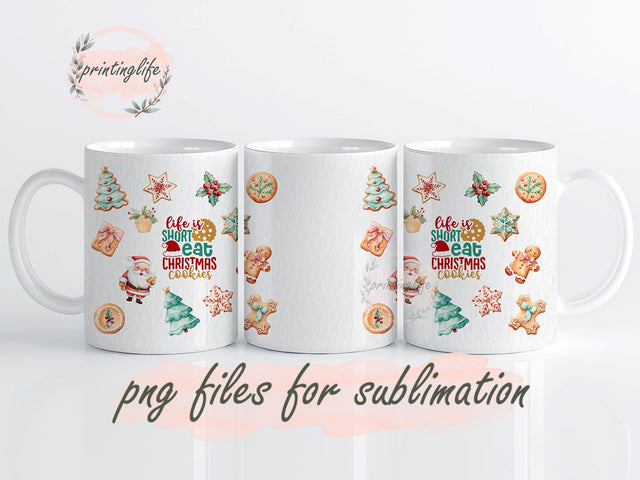 Christmas Cookies Mug Wrap Design, Instant Digital Design Download Mug Wrap Design, Mug Design PNG Sublimation PrintingLife 