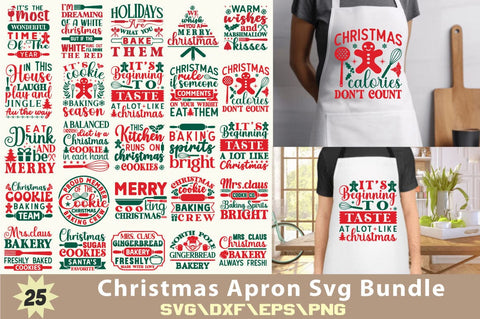 Christmas Cooking Apron Svg Bundle SVG Angelina750 