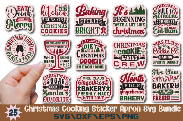 Christmas Cooking Sticker Apron Svg Bundle SVG Angelina750 