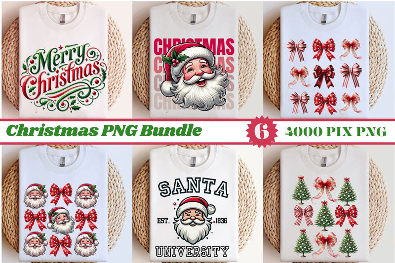 Christmas Coquette Bow Bundle PNG, Retro Christmas Png, Christmas Girly, Christmas Mama png, Merry Christmas png, Santa png, Aesthetic png SVG BB Type Studios 