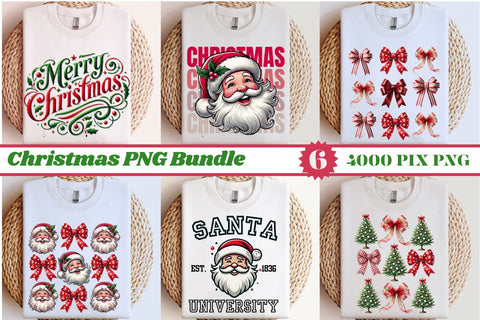 Christmas Coquette Bow Bundle PNG, Retro Christmas Png, Christmas Girly, Christmas Mama png, Merry Christmas png, Santa png, Aesthetic png SVG BB Type Studios 