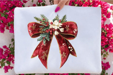 Christmas Coquette Bow Clipart PNG Sublimation SVGArt 
