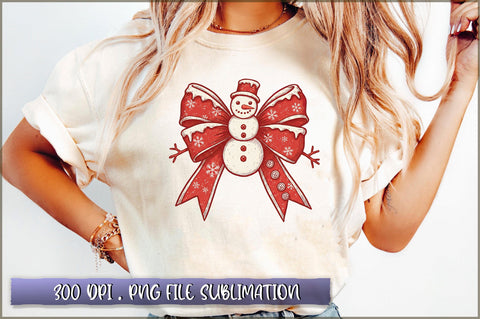 Christmas Coquette Bow Snowman Bow Sublimation Sublimation Shetara Begum 