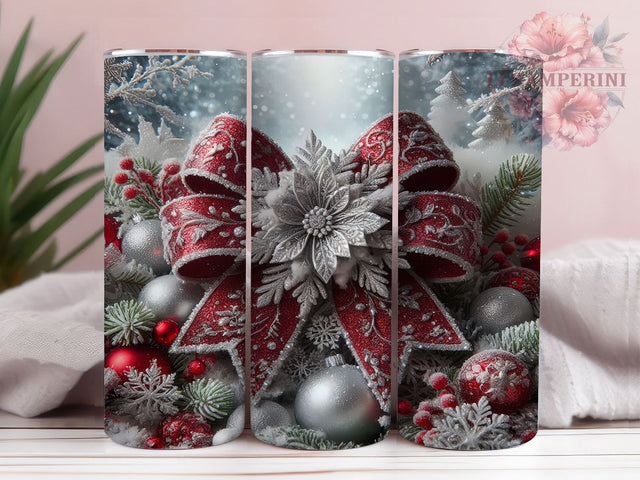 Christmas Coquette Bow Tumbler, Festive Holidays Sublimation Design, Coquette Bow Cup Art, 20oz Xmas Tumbler, Whimsical Bow Mug, Stylish Christmas Cup, Cozy Holiday Wrap Sublimation Li Zamperini 