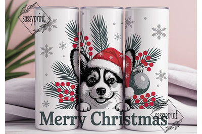 Christmas Corgi 20oz Tumbler Wrap Sublimation sassyprint 