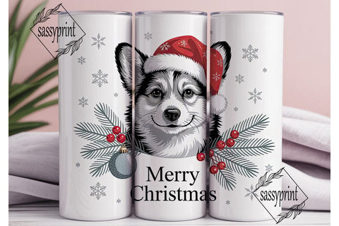 Christmas Corgi 20oz Tumbler Wrap Sublimation sassyprint 