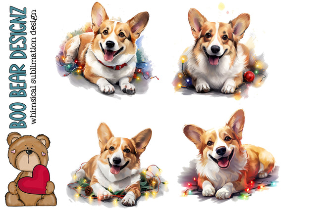Christmas Corgi Clipart SVG Boo Bear Designz 