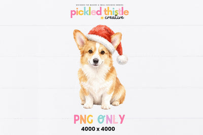 Christmas Corgi PNG SVG Pickled Thistle Creative 