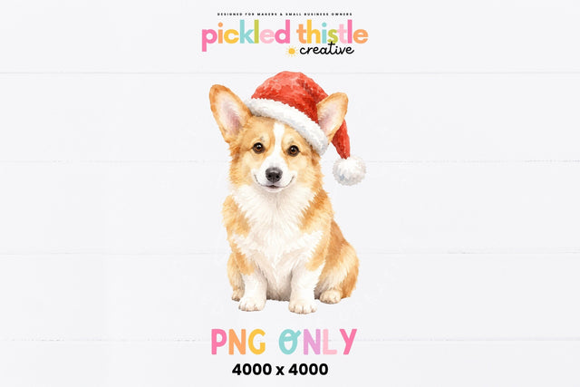 Christmas Corgi PNG SVG Pickled Thistle Creative 