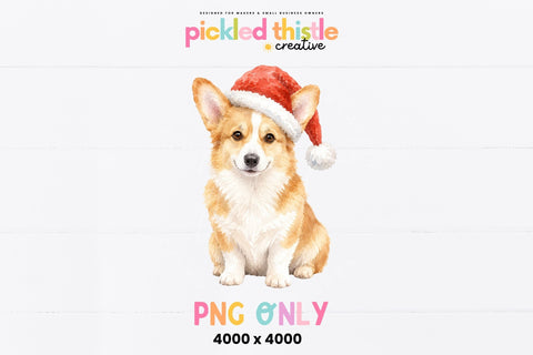Christmas Corgi PNG SVG Pickled Thistle Creative 