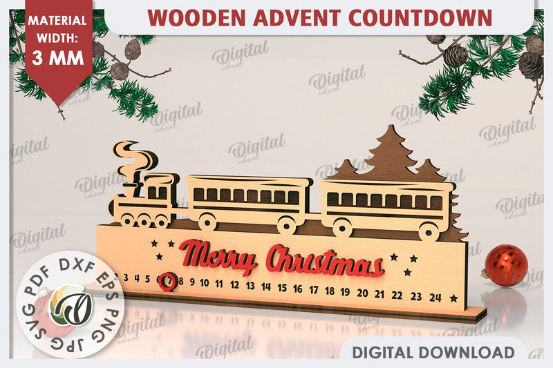 Christmas Countdown Advent Calendar Laser Cut. Calendar SVG SVG Evgenyia Guschina 