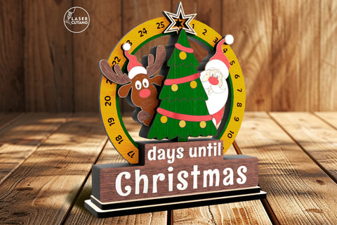 Christmas Countdown Calendar | Santa & Reindeer Advent Laser Cut File SVG LaserCutano 