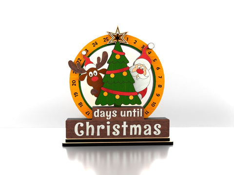 Christmas Countdown Calendar | Santa & Reindeer Advent Laser Cut File SVG LaserCutano 