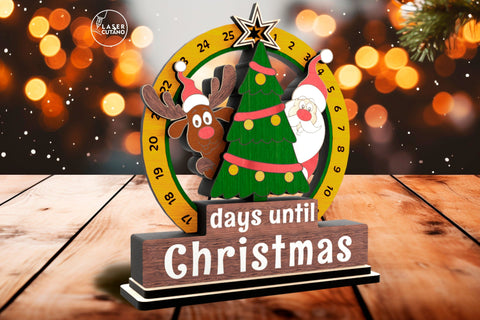 Christmas Countdown Calendar | Santa & Reindeer Advent Laser Cut File SVG LaserCutano 