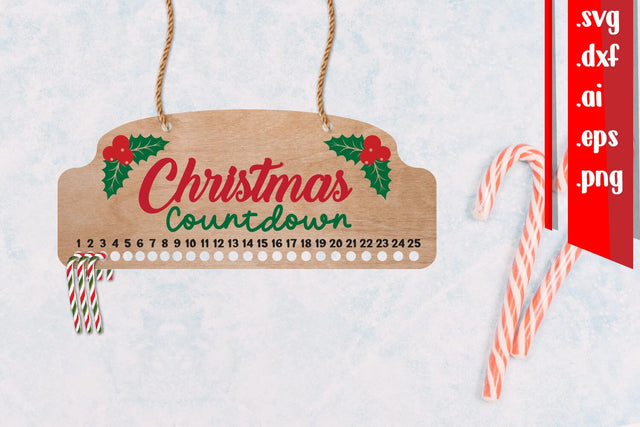 Christmas Countdown | Candy Cane Christmas Calendar SVG zafrans studio 