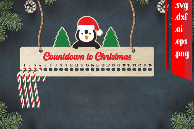Christmas Countdown | Candy Cane Christmas Calendar SVG zafrans studio 