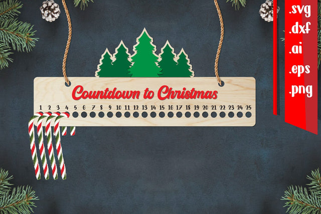 Christmas Countdown | Candy Cane Christmas Calendar SVG zafrans studio 