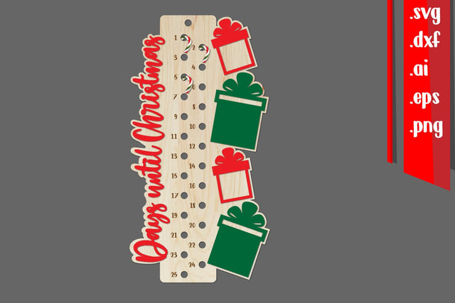 Christmas Countdown | Candy Cane Christmas Calendar SVG zafrans studio 
