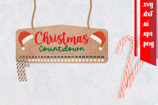 Christmas Countdown | Candy Cane Christmas Calendar SVG zafrans studio 