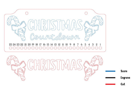 Christmas Countdown | Candy Cane Christmas Calendar SVG zafrans studio 