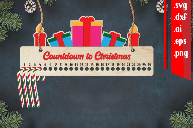 Christmas Countdown | Candy Cane Christmas Calendar SVG zafrans studio 