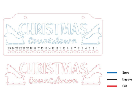 Christmas Countdown | Candy Cane Christmas Calendar SVG zafrans studio 
