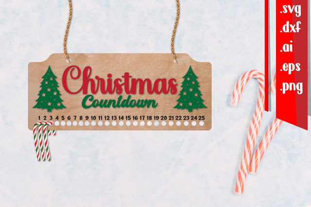Christmas Countdown | Candy Cane Christmas Calendar SVG zafrans studio 