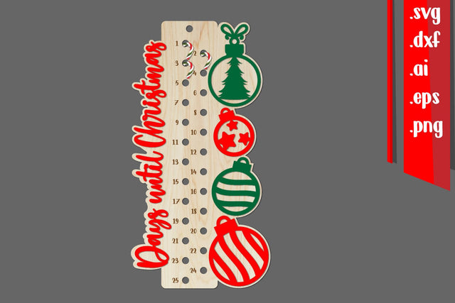 Christmas Countdown | Candy Cane Christmas Calendar SVG zafrans studio 
