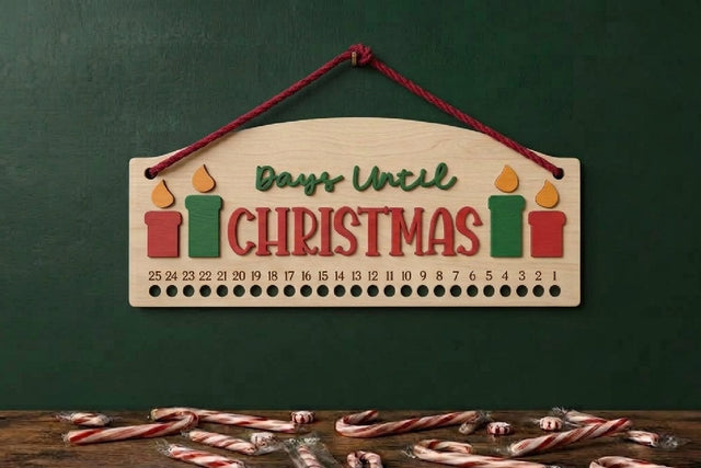 Christmas Countdown | Candy Cane Christmas Calendar SVG zafrans studio 